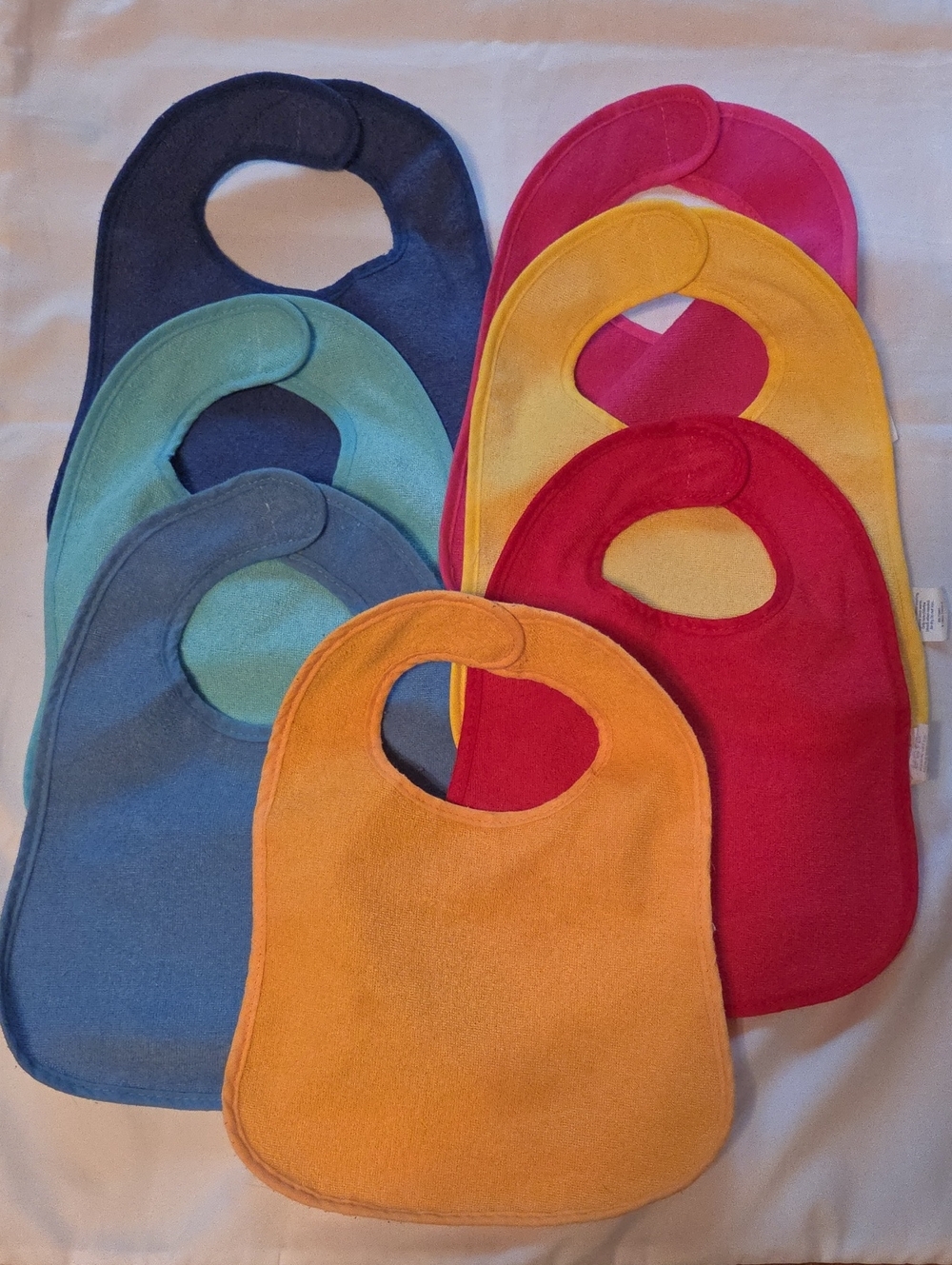Assorted Color Kids Terry Bibs - 7-Pack